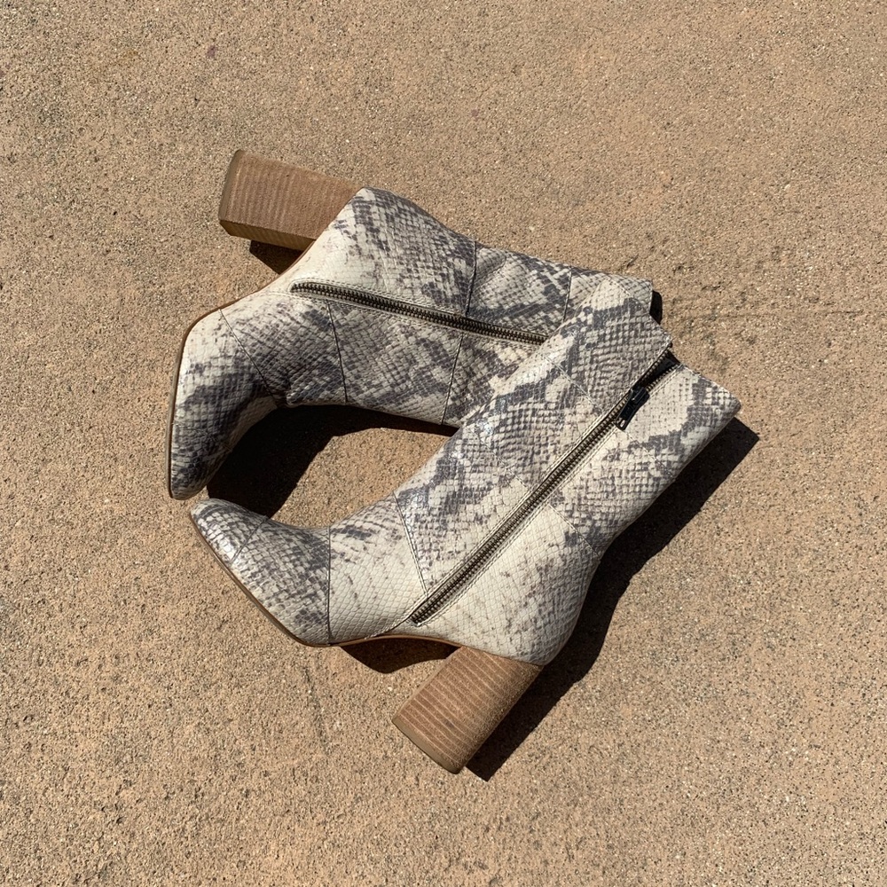 Matisse snake print calf boots